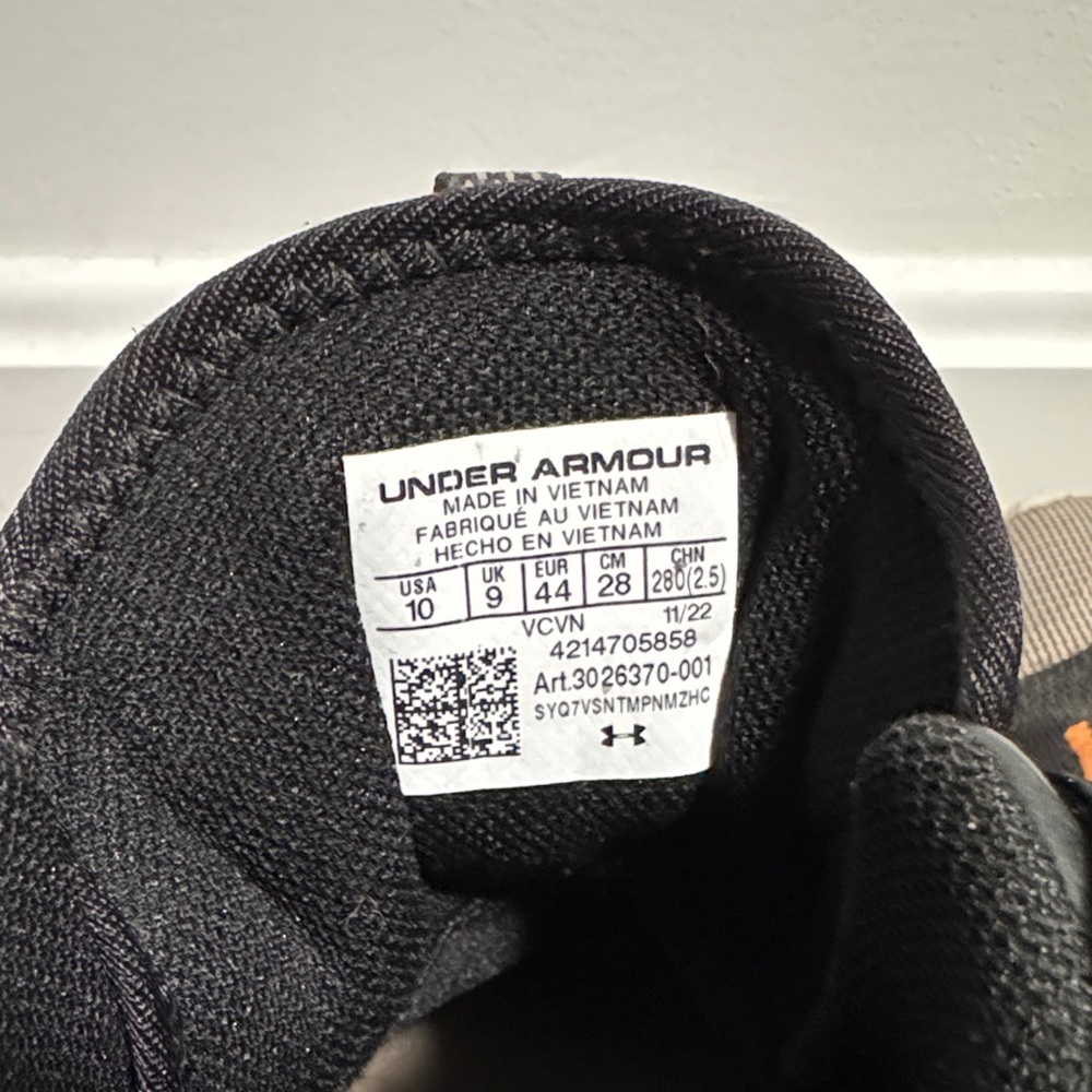 Under Armour Black and Tan Athletic Shoes - Picture 4 of 10